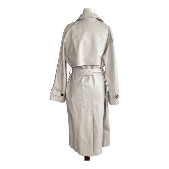 Zara Faux Leather Trench Coat - Picture 4 of 6